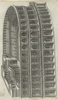An illustration from Specvlvm Romanae magnificentiae : omnia fere qvaecvnq- in vrbe monvmenta extant partim ivxta antiqvam partim ivxta hodiernam formam accuratiss. delineata repraesentans : accesserunt non paucae tum antiquarum tum modernarum rerum urbis figurae nusquam antehac aeditae ... (1544)