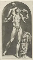 An illustration from Specvlvm Romanae magnificentiae : omnia fere qvaecvnq- in vrbe monvmenta extant partim ivxta antiqvam partim ivxta hodiernam formam accuratiss. delineata repraesentans : accesserunt non paucae tum antiquarum tum modernarum rerum urbis figurae nusquam antehac aeditae ... (1544)