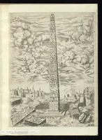 An illustration from Specvlvm Romanae magnificentiae : omnia fere qvaecvnq- in vrbe monvmenta extant partim ivxta antiqvam partim ivxta hodiernam formam accuratiss. delineata repraesentans : accesserunt non paucae tum antiquarum tum modernarum rerum urbis figurae nusquam antehac aeditae ... (1544)