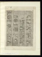 An illustration from Specvlvm Romanae magnificentiae : omnia fere qvaecvnq- in vrbe monvmenta extant partim ivxta antiqvam partim ivxta hodiernam formam accuratiss. delineata repraesentans : accesserunt non paucae tum antiquarum tum modernarum rerum urbis figurae nusquam antehac aeditae ... (1544)