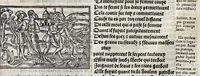 An illustration from Les oeuures de Virgile : translatees de latin en francoys, et nouuellement imprimees, veues et corrigees oultre les precedentes impressions : avec les histoires mises [et] posees chascune en son lieu, ainsi que lon pourra veoir dedans le liure, lesquelles sont moult recreatiues (1540)