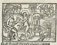 Picture 19 of 51 from Les oeuures de Virgile : translatees de latin en francoys, et nouuellement imprimees, veues et corrigees oultre les precedentes impressions : avec les histoires mises [et] posees chascune en son lieu, ainsi que lon pourra veoir dedans le liure, lesquelles sont moult recreatiues (1540), leaf 169
