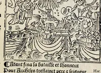 Picture 31 of 51 from Les oeuures de Virgile : translatees de latin en francoys, et nouuellement imprimees, veues et corrigees oultre les precedentes impressions : avec les histoires mises [et] posees chascune en son lieu, ainsi que lon pourra veoir dedans le liure, lesquelles sont moult recreatiues (1540), leaf 251