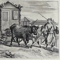 Picture 12 of 43 from Gedenkwaerdige gesantschappen der Oost-Indische maatschappy in't Vereenigde Nederland, aan de kaisaren van Japan : vervatende wonderlyke voorvallen op de togt der Nederlandtsche gesanten : beschryving van de dorpen, sterkten, steden, landtschappen, tempels, gods-diensten, dragten, gebouwen, dieren, gewasschen, bergen, fonteinen, vereeuwde en nieuwe oorlogs-daaden der Japanders : verçiert met een groot getal afbeeldsels in Japan geteikent : getrokken uit de geschriften en reis-aanteikeningen der zelve gesanten (1669), leaf 146