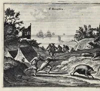 Picture 2 of 43 from Gedenkwaerdige gesantschappen der Oost-Indische maatschappy in't Vereenigde Nederland, aan de kaisaren van Japan : vervatende wonderlyke voorvallen op de togt der Nederlandtsche gesanten : beschryving van de dorpen, sterkten, steden, landtschappen, tempels, gods-diensten, dragten, gebouwen, dieren, gewasschen, bergen, fonteinen, vereeuwde en nieuwe oorlogs-daaden der Japanders : verçiert met een groot getal afbeeldsels in Japan geteikent : getrokken uit de geschriften en reis-aanteikeningen der zelve gesanten (1669), leaf 39