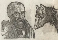 An illustration from La physionomie humaine de Iean Baptiste Porta neapolitain, divisée en quatre liures : enrichie de quantité de figures tirées au naturel, ou par les signes exterieurs du corps, on voit si clairement la complexion, les mœurs, & les desseins des hommes, qu'on semble penetrer iusques au plus profond de leurs ames ... (1655)