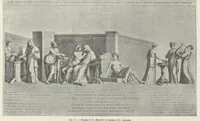 An illustration from Le Nozze Aldobrandine : i paesaggi con scene dell'Odissea e le altre pitture murali antiche conservate nella Biblioteca Vaticana e nei musei pontifici (1907)