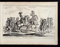 Picture 34 of 39 from Das grosse Carrosel und prächtige Ring-Rännen : nebst dem was sonsten fürtrefliches zu sehen war, alss ... Carl der eÿlffte, die Regierung seines vaterlichen Erb-Königreichs anno M.DC.LXXII. den XVIII.den Decembris ln seiner königlichen Residentz zu Stockholm antratt (1685), leaf 142