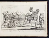 Picture 13 of 39 from Das grosse Carrosel und prächtige Ring-Rännen : nebst dem was sonsten fürtrefliches zu sehen war, alss ... Carl der eÿlffte, die Regierung seines vaterlichen Erb-Königreichs anno M.DC.LXXII. den XVIII.den Decembris ln seiner königlichen Residentz zu Stockholm antratt (1685), leaf 66