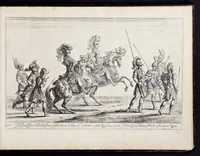 Picture 15 of 39 from Das grosse Carrosel und prächtige Ring-Rännen : nebst dem was sonsten fürtrefliches zu sehen war, alss ... Carl der eÿlffte, die Regierung seines vaterlichen Erb-Königreichs anno M.DC.LXXII. den XVIII.den Decembris ln seiner königlichen Residentz zu Stockholm antratt (1685), leaf 74