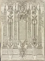 An illustration from Della trasportatione dell'obelisco vaticano et delle fabriche di nostro signore papa Sisto V, fatte dal cavallier Domenico Fontana, architetto di Sva Santita, libro primo (1590)