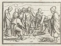 Picture 7 of 49 from Icones historiarvm Veteris Testamenti : ad viuum expressae, extremàque diligentia emendatiores factae : Gallicis in expositione homoeoteleutis, ac versuum ordinibus (qui priùs turbati, ac impares) suo numero restitutis (1547), leaf 19