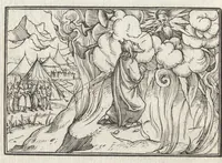 Picture 10 of 49 from Icones historiarvm Veteris Testamenti : ad viuum expressae, extremàque diligentia emendatiores factae : Gallicis in expositione homoeoteleutis, ac versuum ordinibus (qui priùs turbati, ac impares) suo numero restitutis (1547), leaf 27