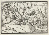 Picture 11 of 49 from Icones historiarvm Veteris Testamenti : ad viuum expressae, extremàque diligentia emendatiores factae : Gallicis in expositione homoeoteleutis, ac versuum ordinibus (qui priùs turbati, ac impares) suo numero restitutis (1547), leaf 31