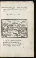 An illustration from Icones historiarvm Veteris Testamenti : ad viuum expressae, extremàque diligentia emendatiores factae : Gallicis in expositione homoeoteleutis, ac versuum ordinibus (qui priùs turbati, ac impares) suo numero restitutis (1547)
