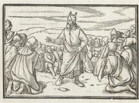 Picture 16 of 49 from Icones historiarvm Veteris Testamenti : ad viuum expressae, extremàque diligentia emendatiores factae : Gallicis in expositione homoeoteleutis, ac versuum ordinibus (qui priùs turbati, ac impares) suo numero restitutis (1547), leaf 39