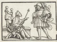 Picture 20 of 49 from Icones historiarvm Veteris Testamenti : ad viuum expressae, extremàque diligentia emendatiores factae : Gallicis in expositione homoeoteleutis, ac versuum ordinibus (qui priùs turbati, ac impares) suo numero restitutis (1547), leaf 51