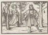 Picture 38 of 49 from Icones historiarvm Veteris Testamenti : ad viuum expressae, extremàque diligentia emendatiores factae : Gallicis in expositione homoeoteleutis, ac versuum ordinibus (qui priùs turbati, ac impares) suo numero restitutis (1547), leaf 83