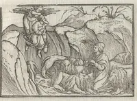 Picture 45 of 49 from Icones historiarvm Veteris Testamenti : ad viuum expressae, extremàque diligentia emendatiores factae : Gallicis in expositione homoeoteleutis, ac versuum ordinibus (qui priùs turbati, ac impares) suo numero restitutis (1547), leaf 96