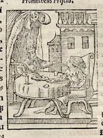 An illustration from Catalogvs annorvm et principvm siue monarcharvm mvndi geminvs : plerisqve in locis obscvrioribus illustratus & in caelebrioribus locupletatus atq[ue] à mendis, recognitione diligenti repurgatus : cum accessione multorum aliorum quae in priori aeditione non continebantur, quemadmodum suis locis toto libro uidere licebit, ab homine condito, usq[ue] in praesentem, à nato Christo, millesimum quingentesimum & quinquagesimum annum deductus & continuatus (1550)