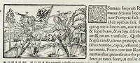 An illustration from Catalogvs annorvm et principvm siue monarcharvm mvndi geminvs : plerisqve in locis obscvrioribus illustratus & in caelebrioribus locupletatus atq[ue] à mendis, recognitione diligenti repurgatus : cum accessione multorum aliorum quae in priori aeditione non continebantur, quemadmodum suis locis toto libro uidere licebit, ab homine condito, usq[ue] in praesentem, à nato Christo, millesimum quingentesimum & quinquagesimum annum deductus & continuatus (1550)