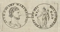 An illustration from Numismata imperatorum, Augustarum et Caesarum, a populis, Romanae ditionis, graecè loquentibus, ex omni modulo percussa ... (1700)