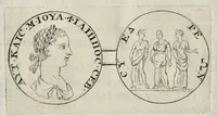 An illustration from Numismata imperatorum, Augustarum et Caesarum, a populis, Romanae ditionis, graecè loquentibus, ex omni modulo percussa ... (1700)
