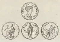 An illustration from Numismata imperatorum, Augustarum et Caesarum, a populis, Romanae ditionis, graecè loquentibus, ex omni modulo percussa ... (1700)