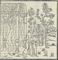 An illustration from La Hypnerotomachia di Poliphilo : cioè pvgna d'amore in sogno, dov'egli mostra, che tvtte le cose hvmane non sono altro che sogno, & doue narra molt'altre cose degne di cognitione (1545)