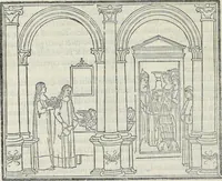 An illustration from La Hypnerotomachia di Poliphilo : cioè pvgna d'amore in sogno, dov'egli mostra, che tvtte le cose hvmane non sono altro che sogno, & doue narra molt'altre cose degne di cognitione (1545)