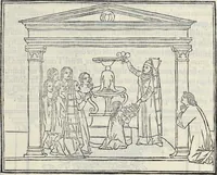 An illustration from La Hypnerotomachia di Poliphilo : cioè pvgna d'amore in sogno, dov'egli mostra, che tvtte le cose hvmane non sono altro che sogno, & doue narra molt'altre cose degne di cognitione (1545)