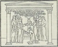 An illustration from La Hypnerotomachia di Poliphilo : cioè pvgna d'amore in sogno, dov'egli mostra, che tvtte le cose hvmane non sono altro che sogno, & doue narra molt'altre cose degne di cognitione (1545)