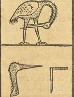 An illustration from Athanasii Kircheri e Soc. Iesu Obeliscus Pamphilius, hoc est, Interpretatio noua & hucusque intentata obelisci hieroglyphici quem non ita pridem ex veteri hippodromo Antonini Caracallae Caesaris, in agonale forum transtulit, integritati restituit & in Vbis Aeternae ornamentum erexit Innocentius X. Pont. Max. : in quo post varia Aegyptiacae, Chaldaicae, Hebraicae, Graecanicae antiquitatis doctrinaeque qua sacrae, qua profanae monumenta, veterum tandem theologia, hieroglyphicis inuoluta symbolis, detecta e tenebris in lucem asseritur (1650)