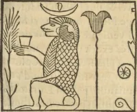 An illustration from Athanasii Kircheri e Soc. Iesu Obeliscus Pamphilius, hoc est, Interpretatio noua & hucusque intentata obelisci hieroglyphici quem non ita pridem ex veteri hippodromo Antonini Caracallae Caesaris, in agonale forum transtulit, integritati restituit & in Vbis Aeternae ornamentum erexit Innocentius X. Pont. Max. : in quo post varia Aegyptiacae, Chaldaicae, Hebraicae, Graecanicae antiquitatis doctrinaeque qua sacrae, qua profanae monumenta, veterum tandem theologia, hieroglyphicis inuoluta symbolis, detecta e tenebris in lucem asseritur (1650)