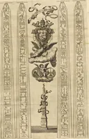 Picture 6 of 112 from Athanasii Kircheri e Soc. Iesu Obeliscus Pamphilius, hoc est, Interpretatio noua & hucusque intentata obelisci hieroglyphici quem non ita pridem ex veteri hippodromo Antonini Caracallae Caesaris, in agonale forum transtulit, integritati restituit & in Vbis Aeternae ornamentum erexit Innocentius X. Pont. Max. : in quo post varia Aegyptiacae, Chaldaicae, Hebraicae, Graecanicae antiquitatis doctrinaeque qua sacrae, qua profanae monumenta, veterum tandem theologia, hieroglyphicis inuoluta symbolis, detecta e tenebris in lucem asseritur (1650), leaf 38