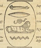 Picture 94 of 112 from Athanasii Kircheri e Soc. Iesu Obeliscus Pamphilius, hoc est, Interpretatio noua & hucusque intentata obelisci hieroglyphici quem non ita pridem ex veteri hippodromo Antonini Caracallae Caesaris, in agonale forum transtulit, integritati restituit & in Vbis Aeternae ornamentum erexit Innocentius X. Pont. Max. : in quo post varia Aegyptiacae, Chaldaicae, Hebraicae, Graecanicae antiquitatis doctrinaeque qua sacrae, qua profanae monumenta, veterum tandem theologia, hieroglyphicis inuoluta symbolis, detecta e tenebris in lucem asseritur (1650), leaf 580