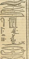 An illustration from Athanasii Kircheri e Soc. Iesu Obeliscus Pamphilius, hoc est, Interpretatio noua & hucusque intentata obelisci hieroglyphici quem non ita pridem ex veteri hippodromo Antonini Caracallae Caesaris, in agonale forum transtulit, integritati restituit & in Vbis Aeternae ornamentum erexit Innocentius X. Pont. Max. : in quo post varia Aegyptiacae, Chaldaicae, Hebraicae, Graecanicae antiquitatis doctrinaeque qua sacrae, qua profanae monumenta, veterum tandem theologia, hieroglyphicis inuoluta symbolis, detecta e tenebris in lucem asseritur (1650)