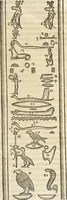 Picture 98 of 112 from Athanasii Kircheri e Soc. Iesu Obeliscus Pamphilius, hoc est, Interpretatio noua & hucusque intentata obelisci hieroglyphici quem non ita pridem ex veteri hippodromo Antonini Caracallae Caesaris, in agonale forum transtulit, integritati restituit & in Vbis Aeternae ornamentum erexit Innocentius X. Pont. Max. : in quo post varia Aegyptiacae, Chaldaicae, Hebraicae, Graecanicae antiquitatis doctrinaeque qua sacrae, qua profanae monumenta, veterum tandem theologia, hieroglyphicis inuoluta symbolis, detecta e tenebris in lucem asseritur (1650), leaf 588