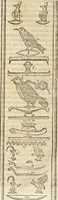An illustration from Athanasii Kircheri e Soc. Iesu Obeliscus Pamphilius, hoc est, Interpretatio noua & hucusque intentata obelisci hieroglyphici quem non ita pridem ex veteri hippodromo Antonini Caracallae Caesaris, in agonale forum transtulit, integritati restituit & in Vbis Aeternae ornamentum erexit Innocentius X. Pont. Max. : in quo post varia Aegyptiacae, Chaldaicae, Hebraicae, Graecanicae antiquitatis doctrinaeque qua sacrae, qua profanae monumenta, veterum tandem theologia, hieroglyphicis inuoluta symbolis, detecta e tenebris in lucem asseritur (1650)