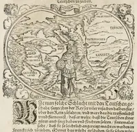 An illustration from C. Julij des Ersten Rö. Keysers, Warhafftige Beschreibunge aller namhafften fürtrefflichen Kriege ... sampt den Büchern Auli Hircij Antopij von den Schlachten, die wolgedachter Julius zu Alexandria, item in Africa vnd wider die Spanier gethan hat (1565)