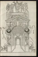 An illustration from C'est l'ordre qui a este tenu a la nouuelle et ioyeuse entrée, que treshault, tresexcelle[n]t, & trespuissa[n]t prince, le roy treschrestien Henry deuzieme de ce nom, à faicte en sa bonne ville & cité de Paris, capitale de son royaume, le sezieme iour de iuin M.D.XLIX (1549)