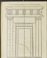 An illustration from Reigle generalle d'architectvre des cinq manieres de colonnes : à sçauoir, tuscane, dorique, ionique, corinthe, & cõposite : & enrichi de plusieurs autres, à exemple de l'antique (1568)