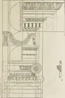 An illustration from Reigle generalle d'architectvre des cinq manieres de colonnes : à sçauoir, tuscane, dorique, ionique, corinthe, & cõposite : & enrichi de plusieurs autres, à exemple de l'antique (1568)