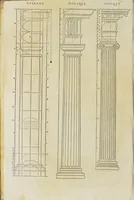 An illustration from Reigle generalle d'architectvre des cinq manieres de colonnes : à sçauoir, tuscane, dorique, ionique, corinthe, & cõposite : & enrichi de plusieurs autres, à exemple de l'antique (1568)