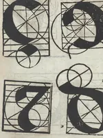 An illustration from Lo presente libro insegna la vera arte delo excelle[n]te scriuere de diuerse varie sorti de litere : le quali se fano p[e]r geometrica ragione & con la presente opera ognuno le potra imparare impochi giorni p[er] lo amaistramento, ragione, & essempli, come qui seguente vederai (1544)