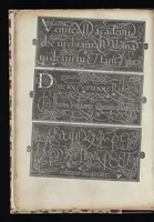 An illustration from Lo presente libro insegna la vera arte delo excelle[n]te scriuere de diuerse varie sorti de litere : le quali se fano p[e]r geometrica ragione & con la presente opera ognuno le potra imparare impochi giorni p[er] lo amaistramento, ragione, & essempli, come qui seguente vederai (1544)