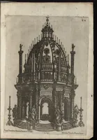 An illustration from La pompa fvnerale fatta dall ill.mo & r.mo s.r cardinale Montalto nella traportatione dell'ossa di Papa Sisto il Qvinto (1591)