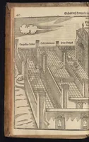 An illustration from Itinerarium Sacrae Scripturae, das ist, Ein Reisebuch uber die gantze heilige Schrifft in zwey Bücher getheilet : der erste Theil begreifft alle Reisen der lieben Patriarchen, Richter, Könige, Propheten, Fürsten, etc. nach deutschen Meilen ausgerechnet vnnd die Ländere Städte, Wasser, Berg vnd Thal, deren in heiliger Schrifft gedacht wird, nach aller Gelegenheit und Gestalt beschrieben ... der ander gehet auff das Newe Testament vnd zeiget an wie die Jungfraw Maria, Joseph, die Weisen aus Morgenland, der Herr Jesus Christus vnd die lieben Apostel gereiset haben ... : zuuor gemehret mit einem Büchlein De Monetis et Mensuris, darin alle Silbern vnd Goldmüntze, auch Korn vnd Weinmass, deren in heiliger Schrifft gedacht, nach Notturfft erkleret werden : jetzt aber auffs newe durch den Autoren selbst mit Fleiss vbersehen ... gemehret vnd gebessert, insonderheit aber mit einer feinen nützlichen Erklerung dess Buchs Josua (1597)