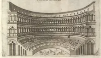 An illustration from Onvphrii Panvinii Veronensis, De lvdis circensibvs libri II ; De trivmphis liber vnvs : quibus vniuersa ferè Romanorvm vetervm sacra ritvsq. declarantvr, ac figuris aeneis illustrantur (1600)