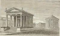 An illustration from L'architettura antica descritta e dimostrata coi monumenti ... : opera divisa in tre sezioni risguardanti la storia, la teorica, e le pratiche dell' architettura egiziana, greca e romana (1830)